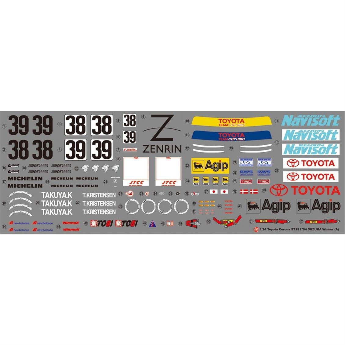Nunu PN24020 1/24 Ölçek, Toyota Corona ST191 (1994 JTCC Suzuka Winner), Otomobil Plastik Model Kiti