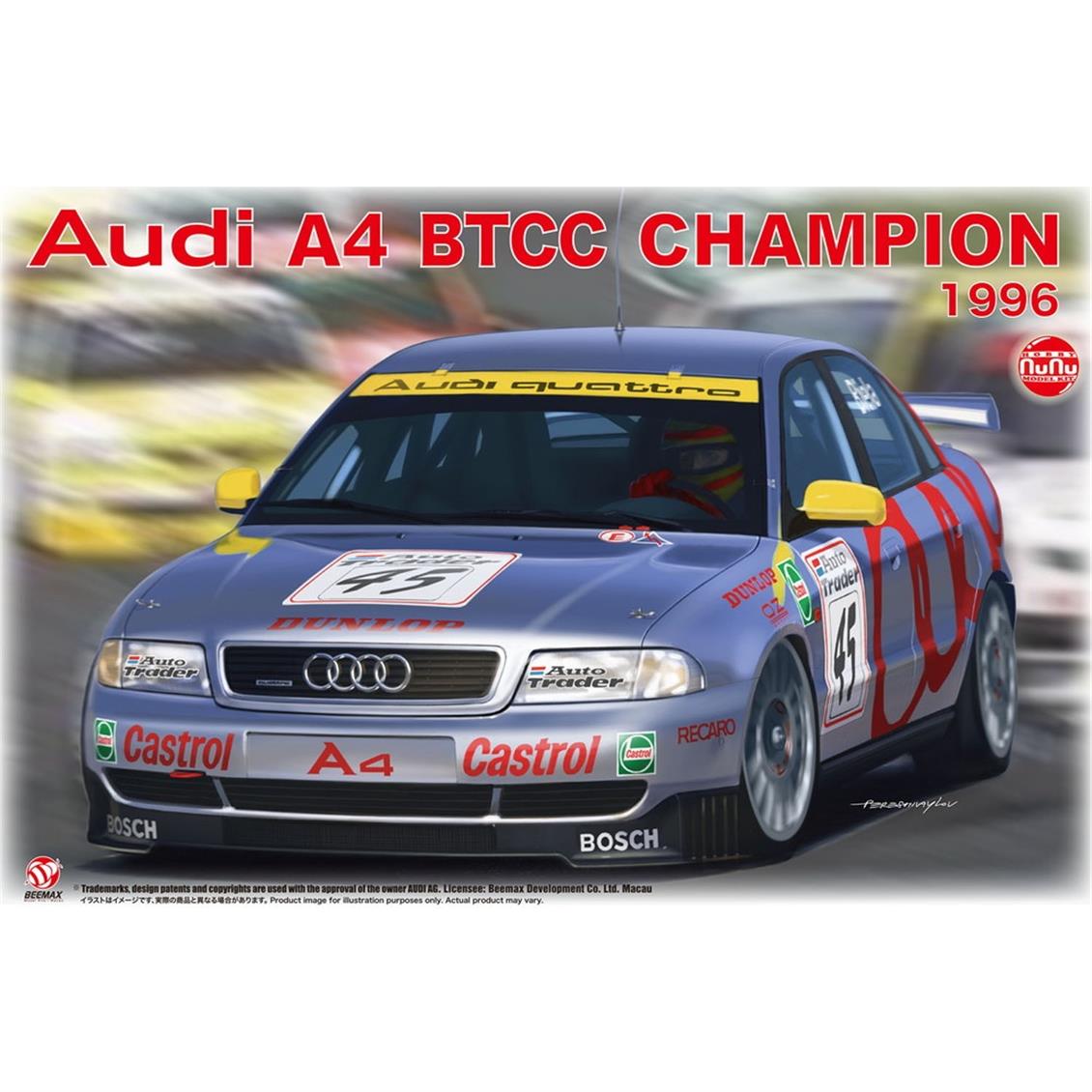 Nunu PN24035 1/24 Ölçek, Audi A4 (1996 BTCC World Champion), Otomobil Plastik Model Kiti