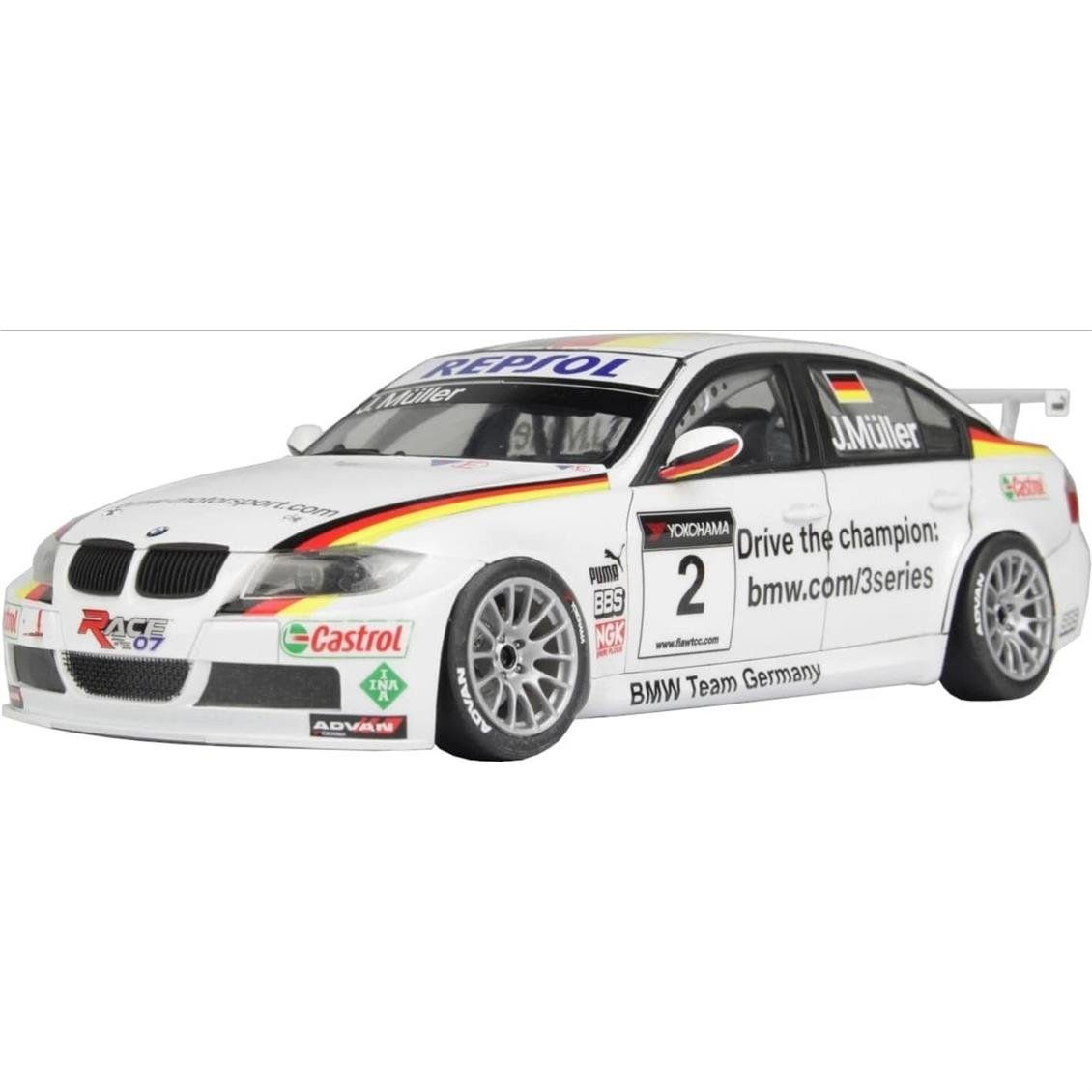 Nunu PN24037HE 1/24 Ölçek, Bmw 320si E90 with 3D Printed Grille Parts (WTCC Brands Hatch 2008 Winner), Otomobil Plastik Model K