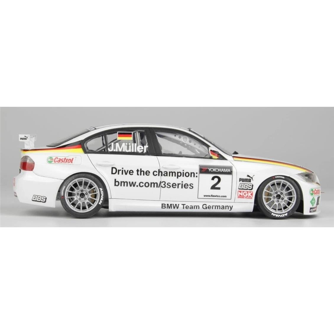 Nunu PN24037HE 1/24 Ölçek, Bmw 320si E90 with 3D Printed Grille Parts (WTCC Brands Hatch 2008 Winner), Otomobil Plastik Model K
