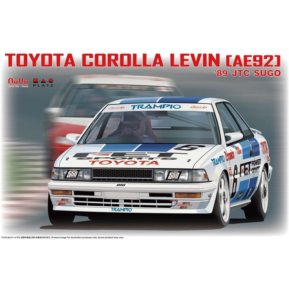 Nunu PN24039 1/24 Ölçek, Toyota Corolla Levin AE92 (1989 JTC Sugo), Otomobil Plastik Model Kiti