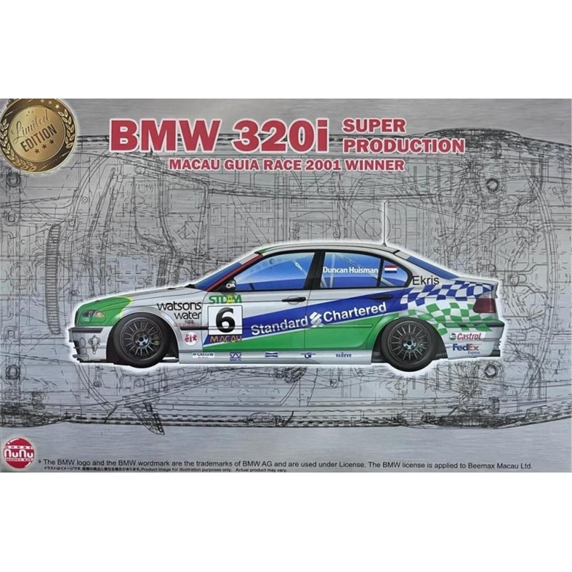 Nunu PN24041 1/24 Ölçek, Bmw 320i (Super Production Macau Guia Race 2001 Winner), Otomobil Plastik Model Kiti