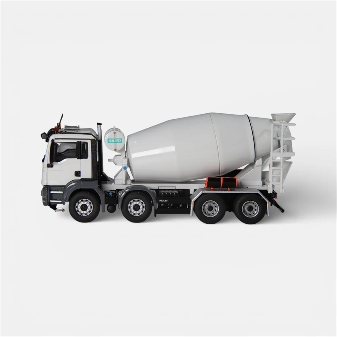 NZG 0965/2 1/50 Ölçek, Man TGS 8x4 Beton Mikseri  (IMER), Sergilemeye Hazır Metal Model
