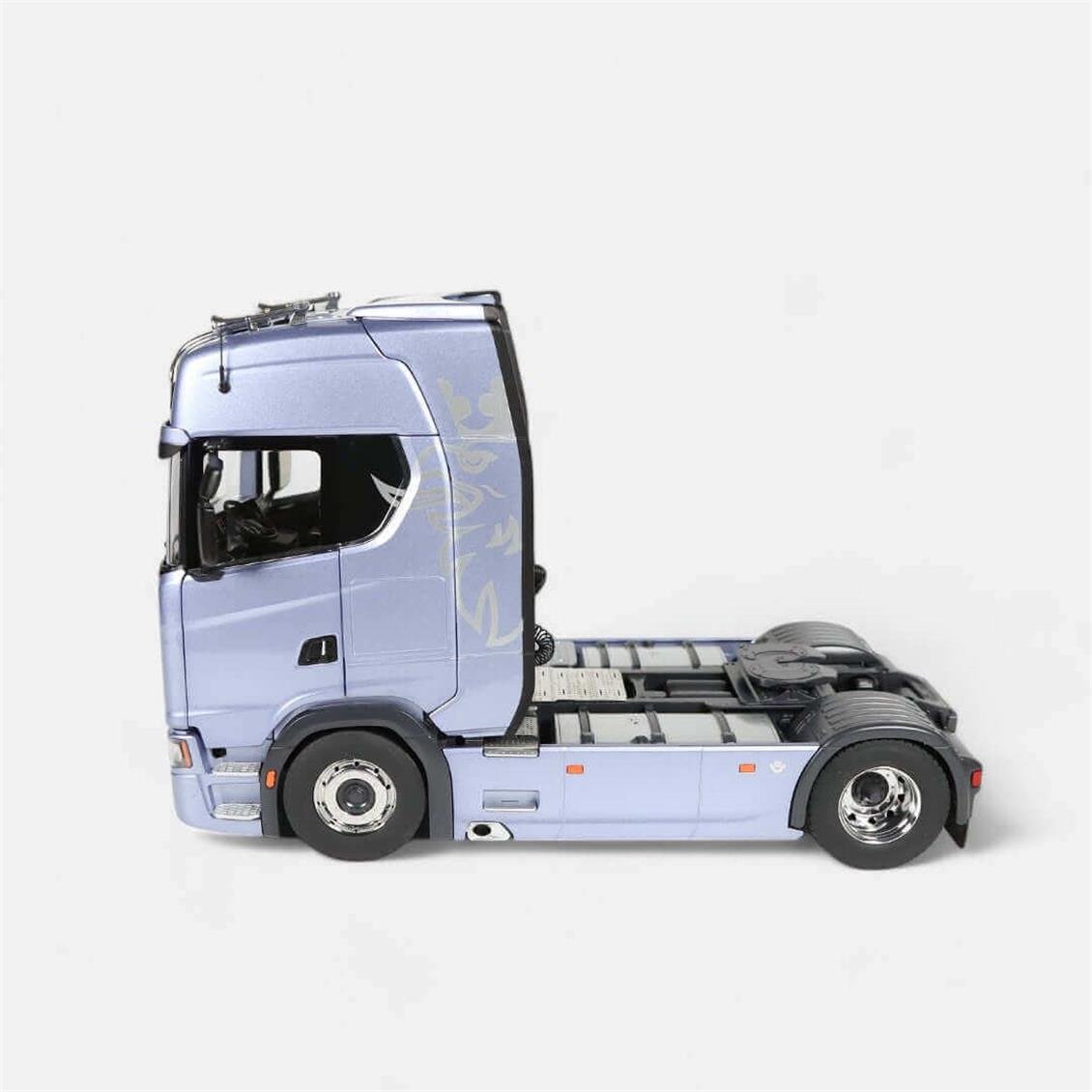 NZG 1019/22 1/18 Ölçek, Scania V8 730S Çekici (Fiction Mavi), Sergilemeye Hazır Metal Minibüs Modeli