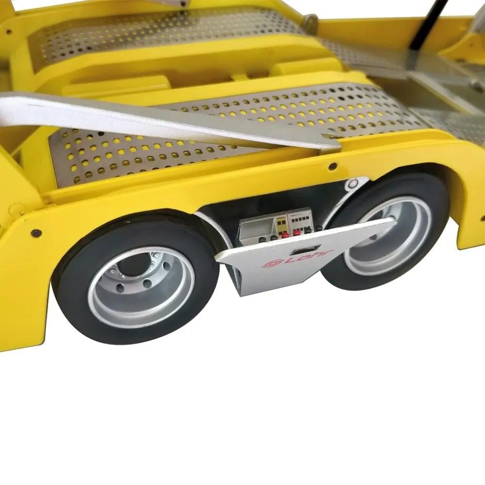 NZG 1025/02 1/18 Scale, LOHR 6-Car Transport Trailer and Mercedes-Benz Actros Tractor (ADAC), Metal Model Ready for Display