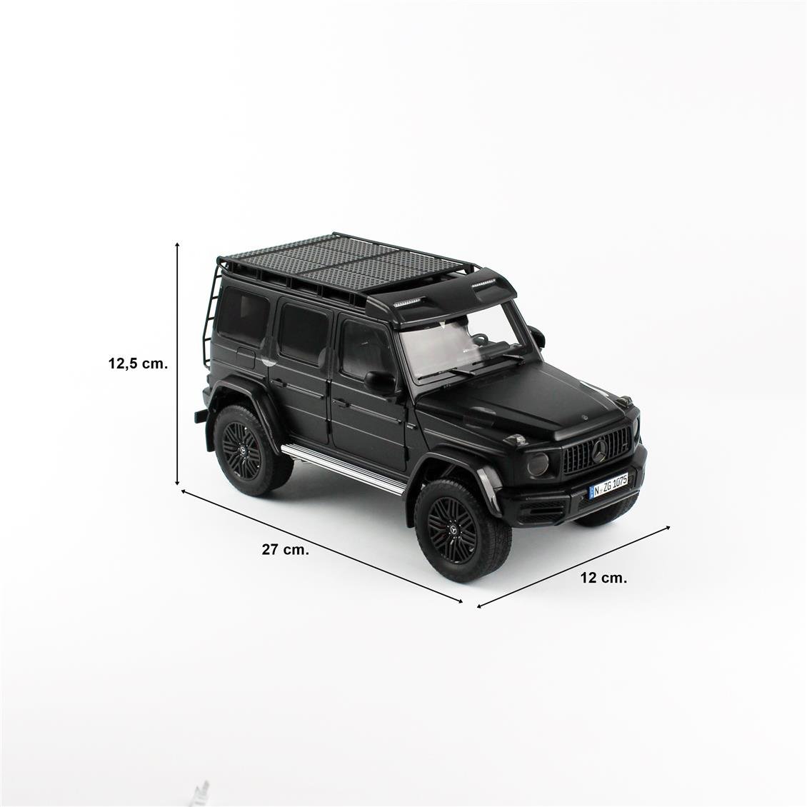 NZG 1075-1/50 1/18 Scale, Mercedes-AMG G 63 All Terrain Vehicle, Night Black, Metal Model Ready for Display