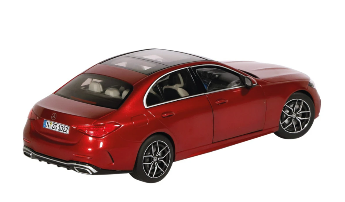 NZG 1102/11 1/18 Ölçek, Mercedes-Benz C-Class W206 Araba, Kırmızı Metalik, Sergilemeye Hazır Metal Model