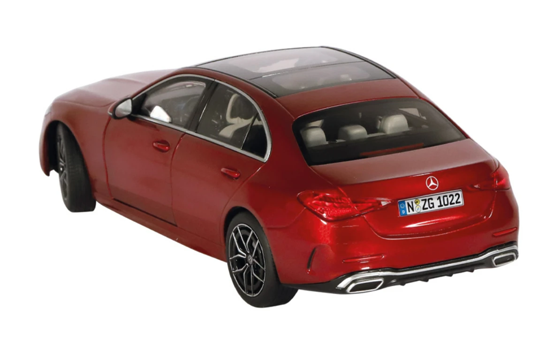 NZG 1102/11 1/18 Ölçek, Mercedes-Benz C-Class W206 Araba, Kırmızı Metalik, Sergilemeye Hazır Metal Model