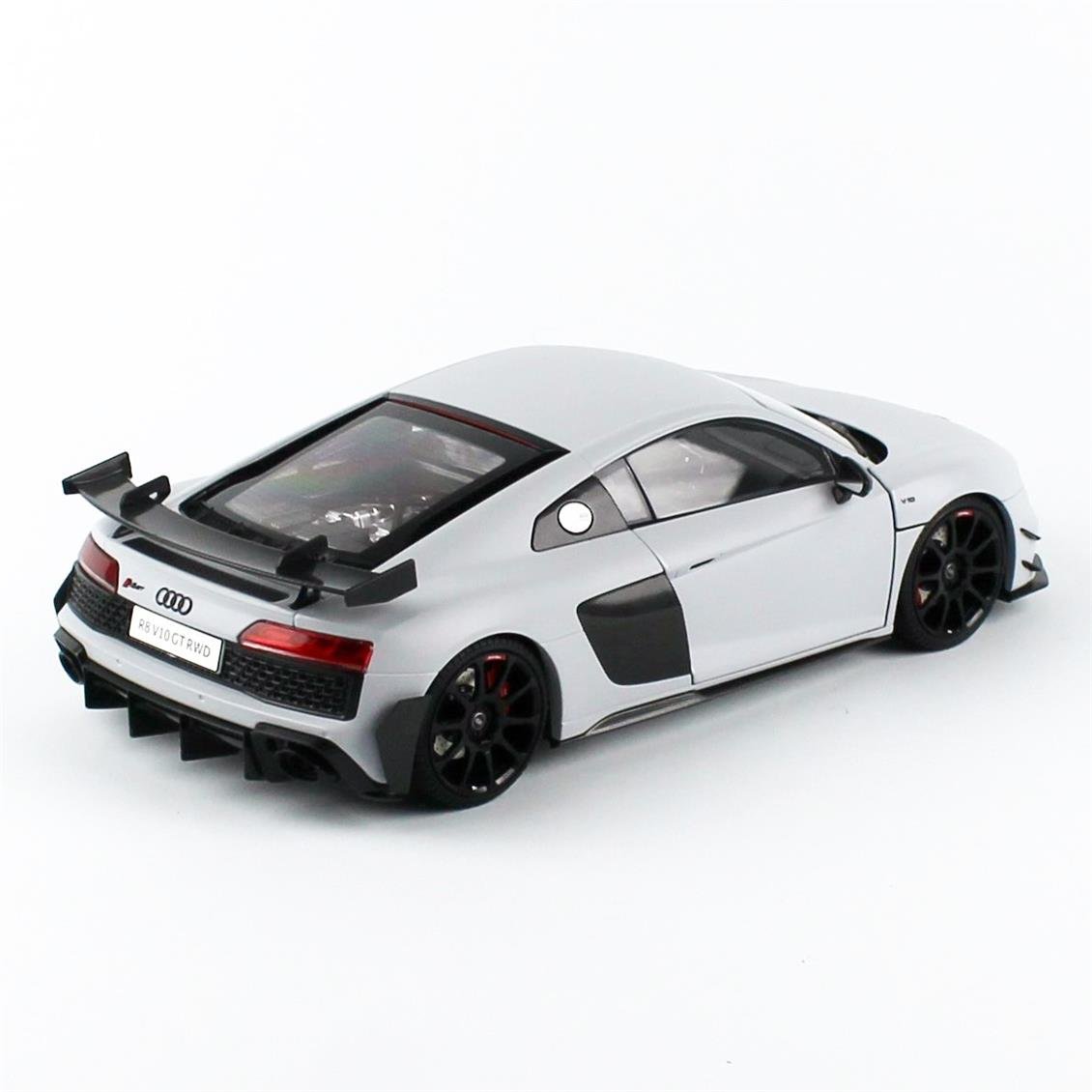 NZG VAKF0356 1/18 Scale, Audi R8 2021 Coupe, Metallic White, Display-Ready Metal Model