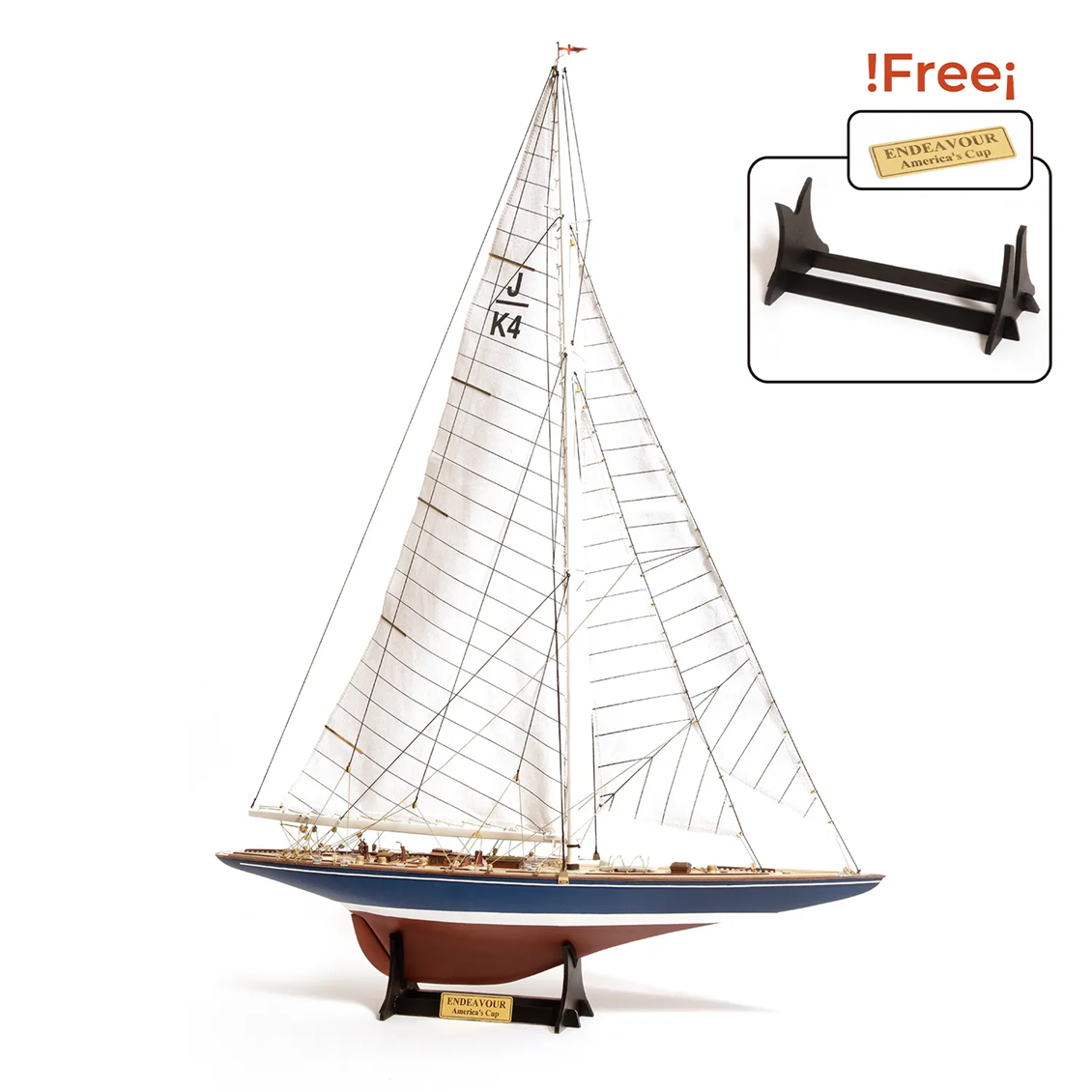 Occre 12013 1/75 Ölçek, Endeavour Yacht America’s Cup 1934, 53 cm. Yelkenli Yat, Ahşap Model Kiti