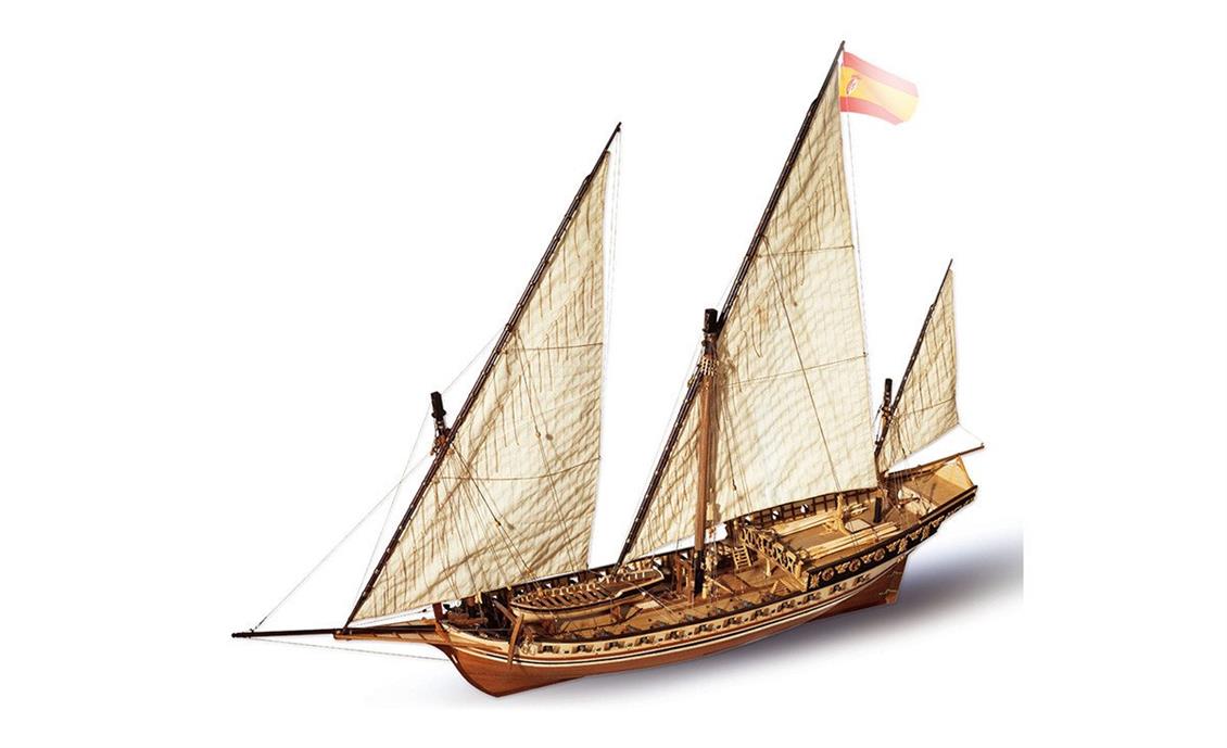 Occre 14002 1/60 Cazador Yelkenli Tekne Demonte Ahşap Maketi