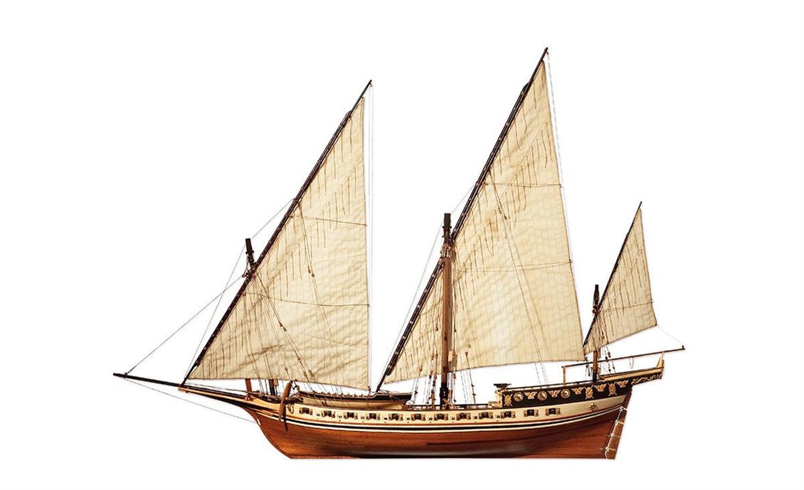 Occre 14002 1/60 Cazador Yelkenli Tekne Demonte Ahşap Maketi