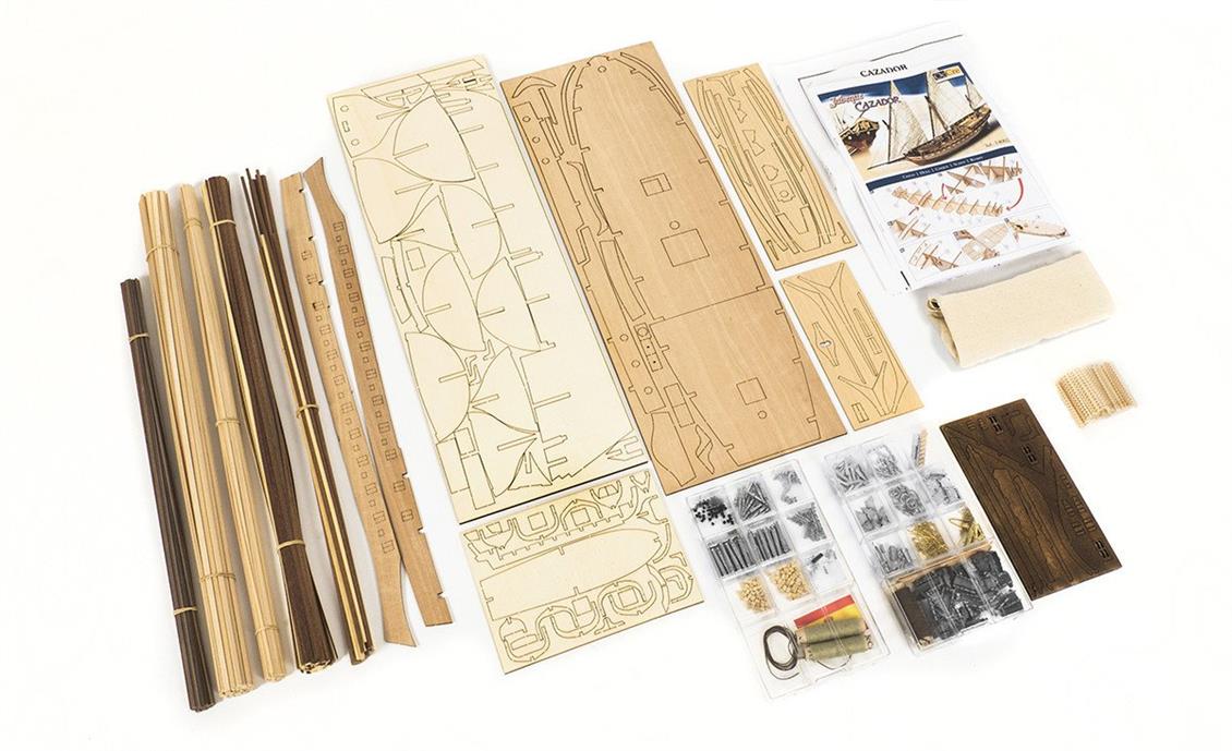 Occre 14002 1/60 Cazador Yelkenli Tekne Demonte Ahşap Maketi