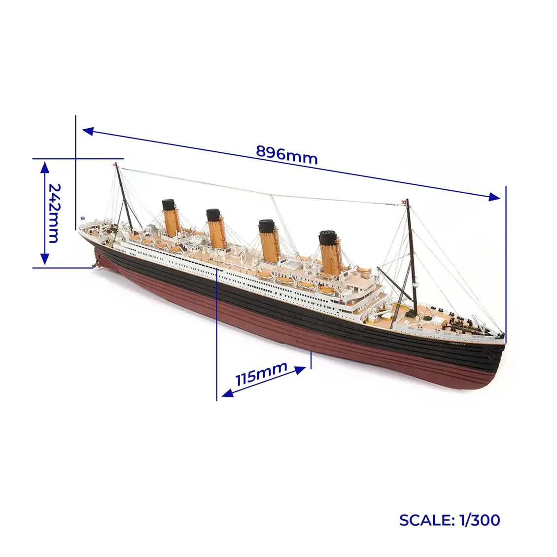 Occre 14009 1/300 Scale, RMS Titanic, 90 cm. Cruise Ship, Wooden Model Kit