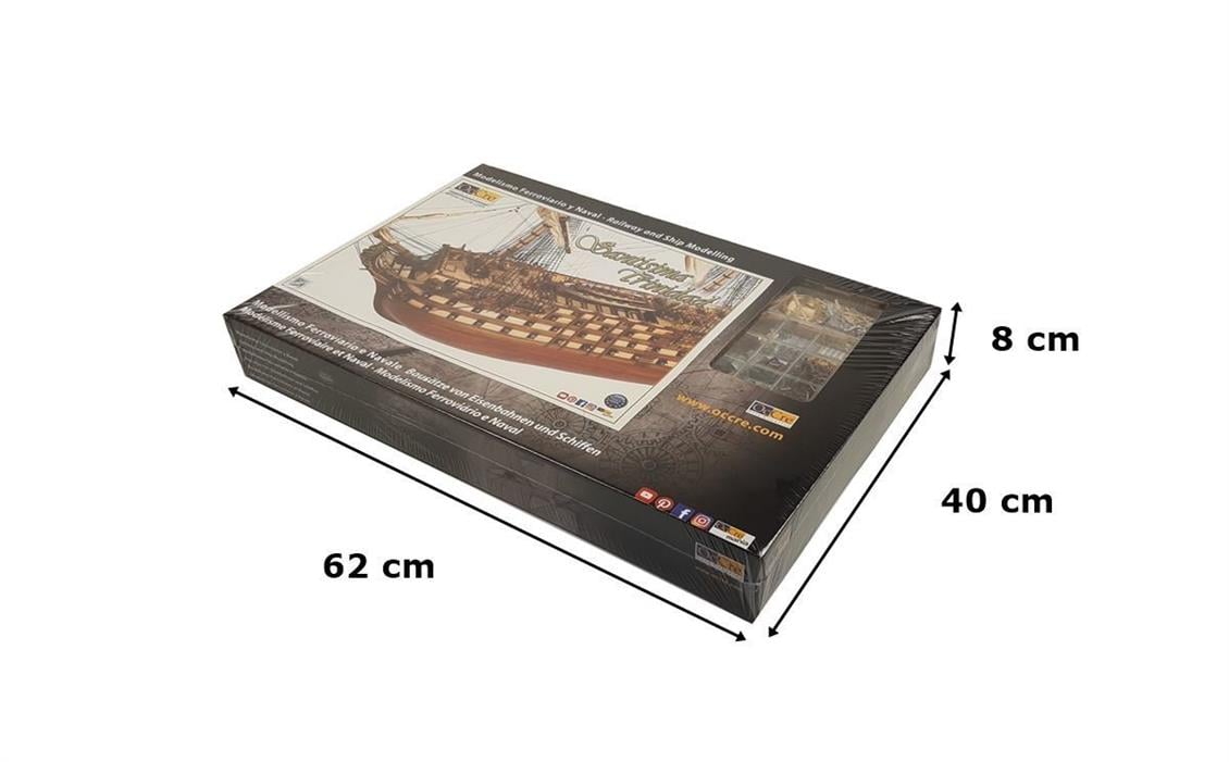 Occre 15800 1/90 Santisima Trinidad Yelkenli Savaş Gemisi Demonte Ahşap Maketi