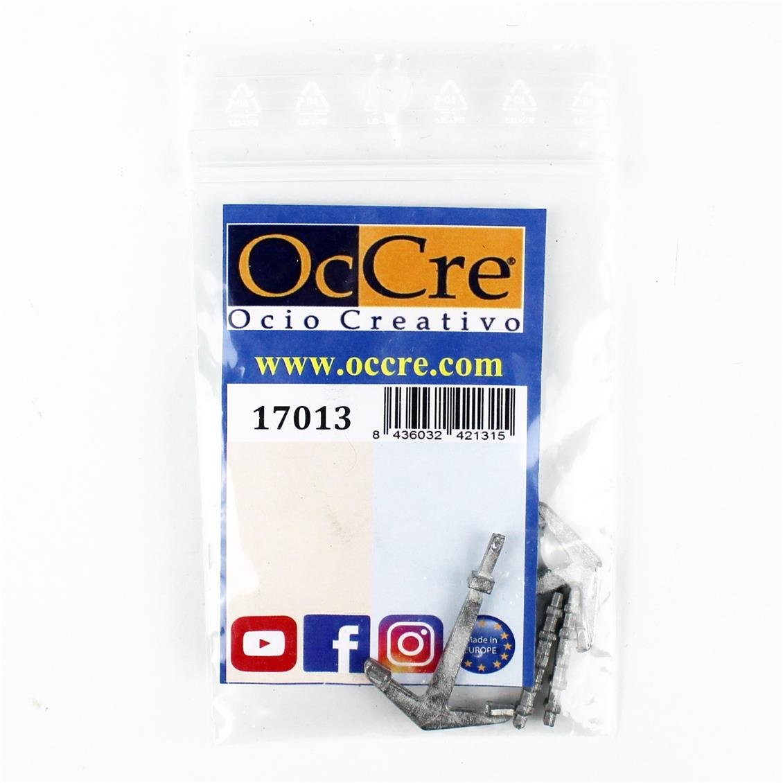 Occre 17013 30 mm. Antique Anchor and Stock, Zamak, 2 Pieces