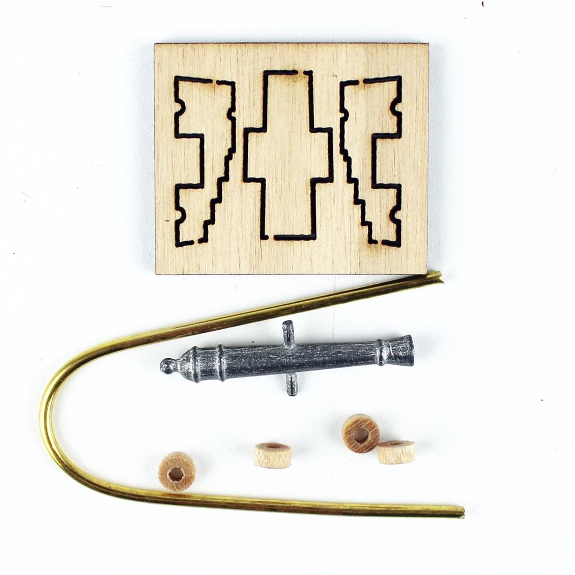 Occre 17020 25 mm. Zamak Cannon and Wooden Carriage