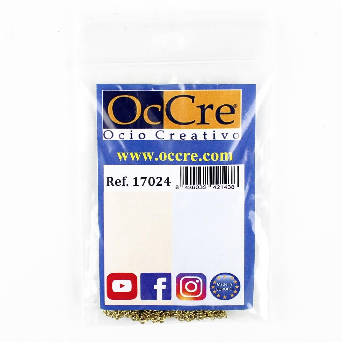 Occre 17024 1 mm. Brass Chain, 1 Meter