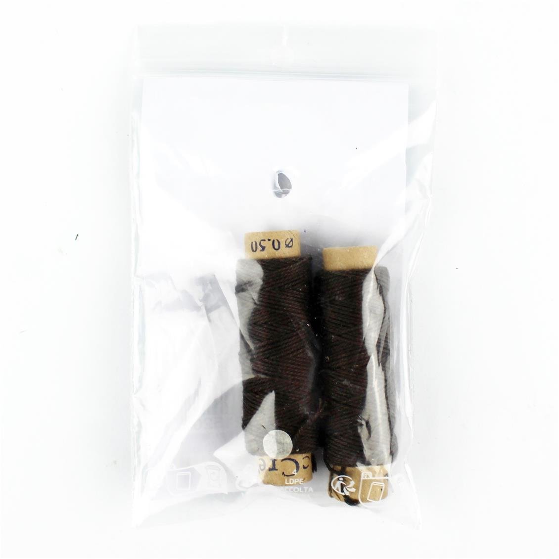 Occre 17033 0.5 mm. Brown Cotton Thread, 2 Spools