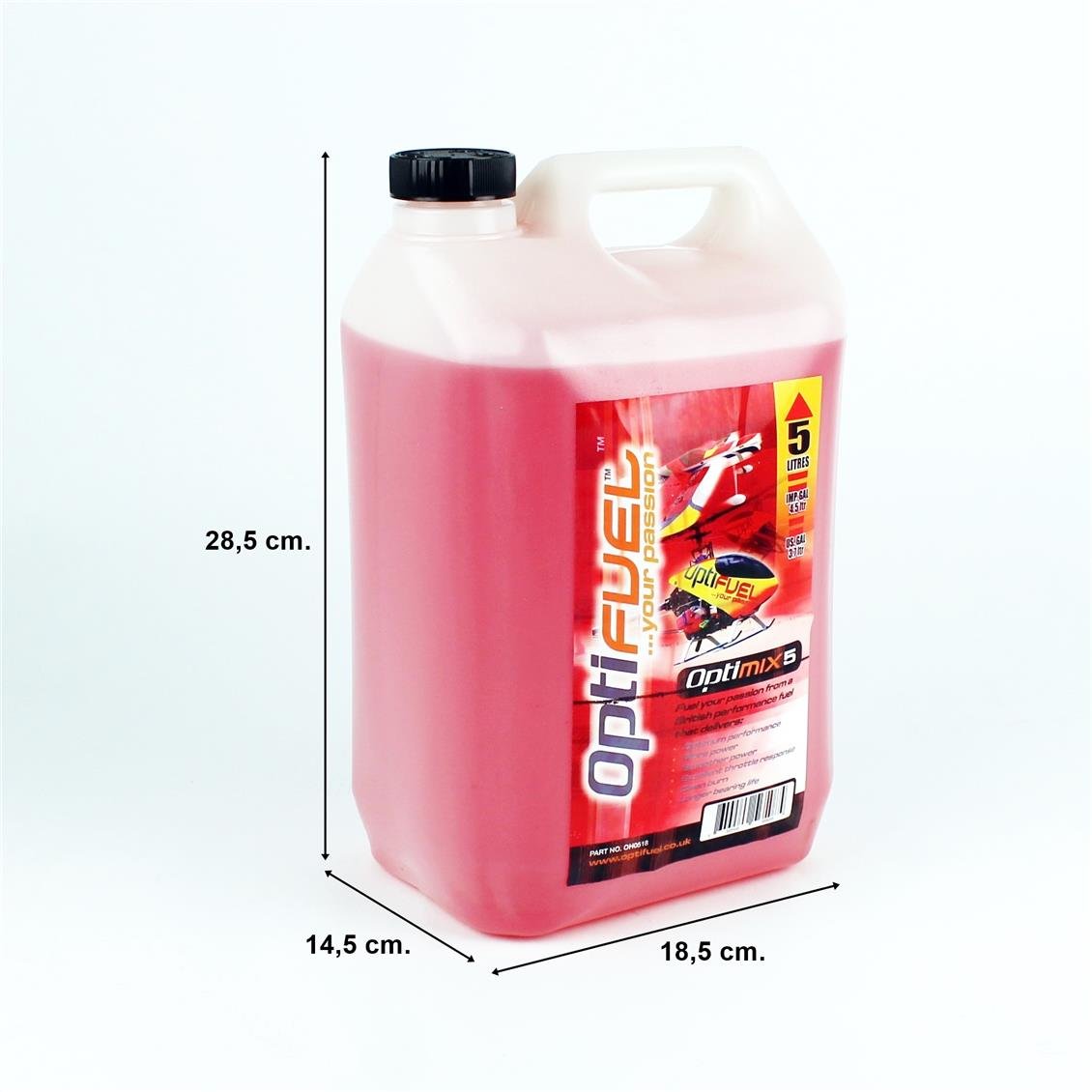 Optifuel  %5 NitroMetan, 2 ve 4 Zamanlı,Model Uçak ve Helikopter Yakıtı, 5 Litre