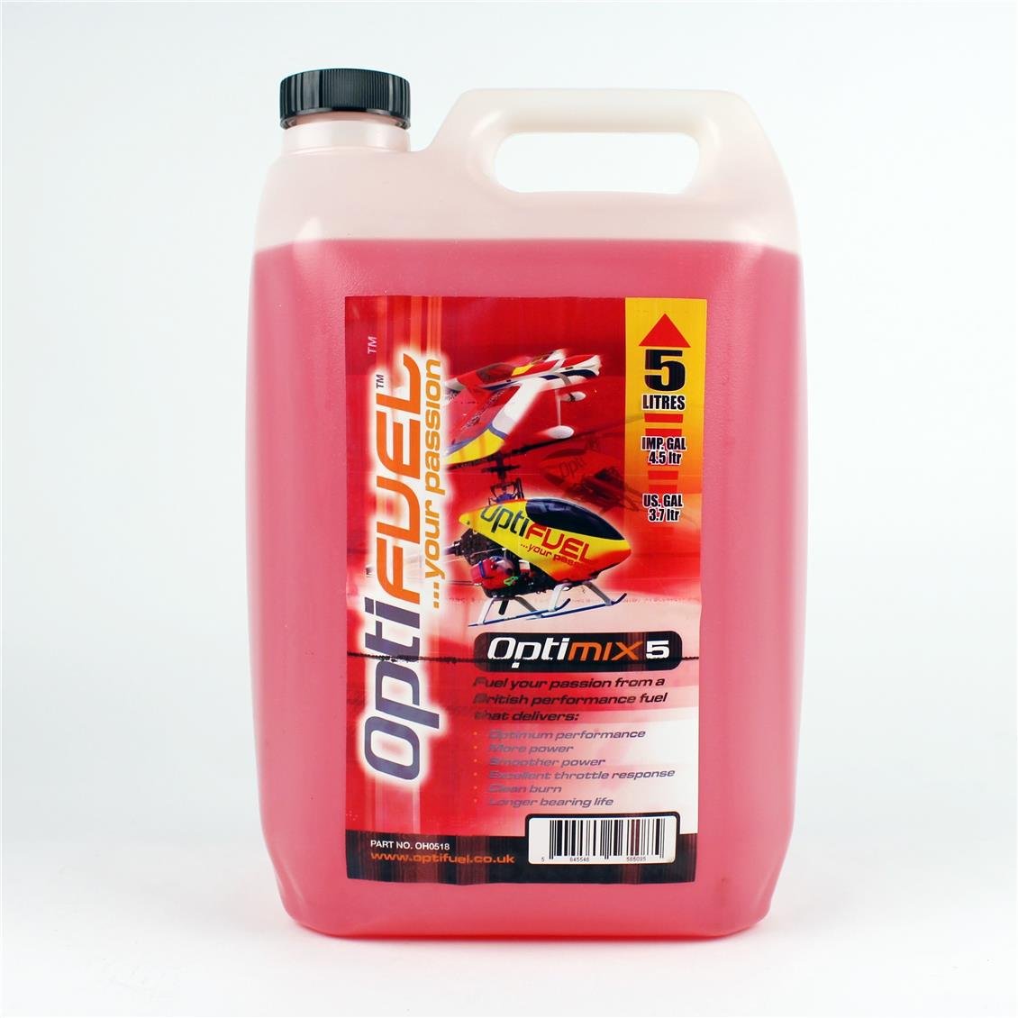 Optifuel  %5 NitroMetan, 2 ve 4 Zamanlı,Model Uçak ve Helikopter Yakıtı, 5 Litre