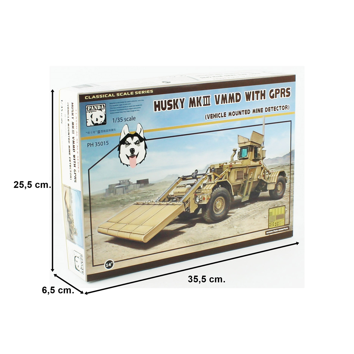 Panda 35015 1/35 Ölçek, Husky Mk. III VMMD with GPRS, Mayın Temizleme Aracı Plastik Model Kiti
