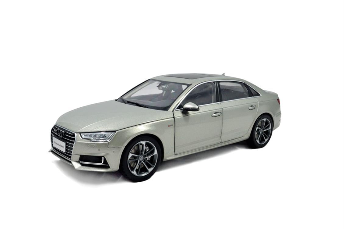 Paudi Model 2391GL 1/18 Ölçek, 2017 Audi A4L, Altın, Sergilemeye Hazır Metal Araba Modeli