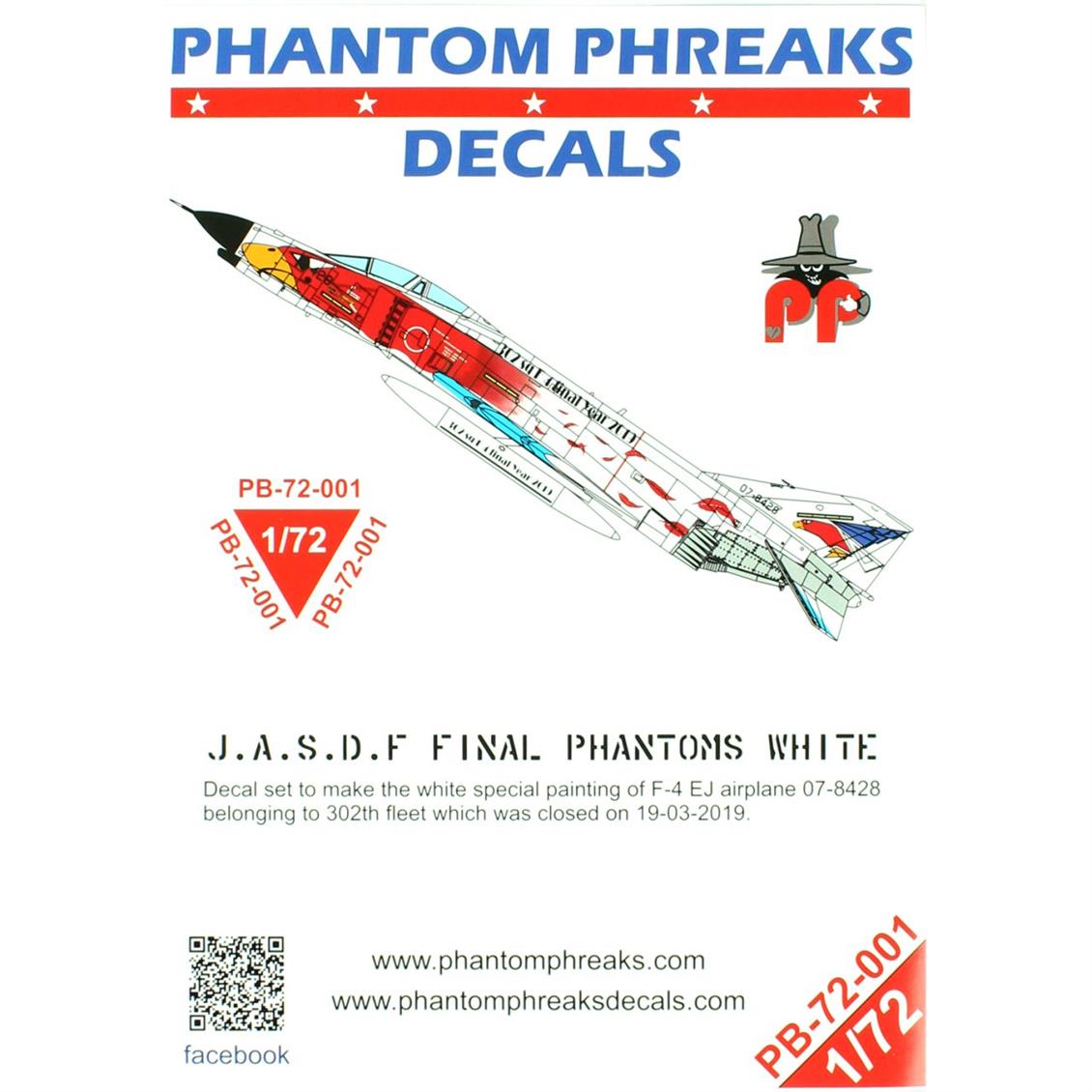 PB72001 1/72 JASDF SON BEYAZ PHANTOM DEKALİ