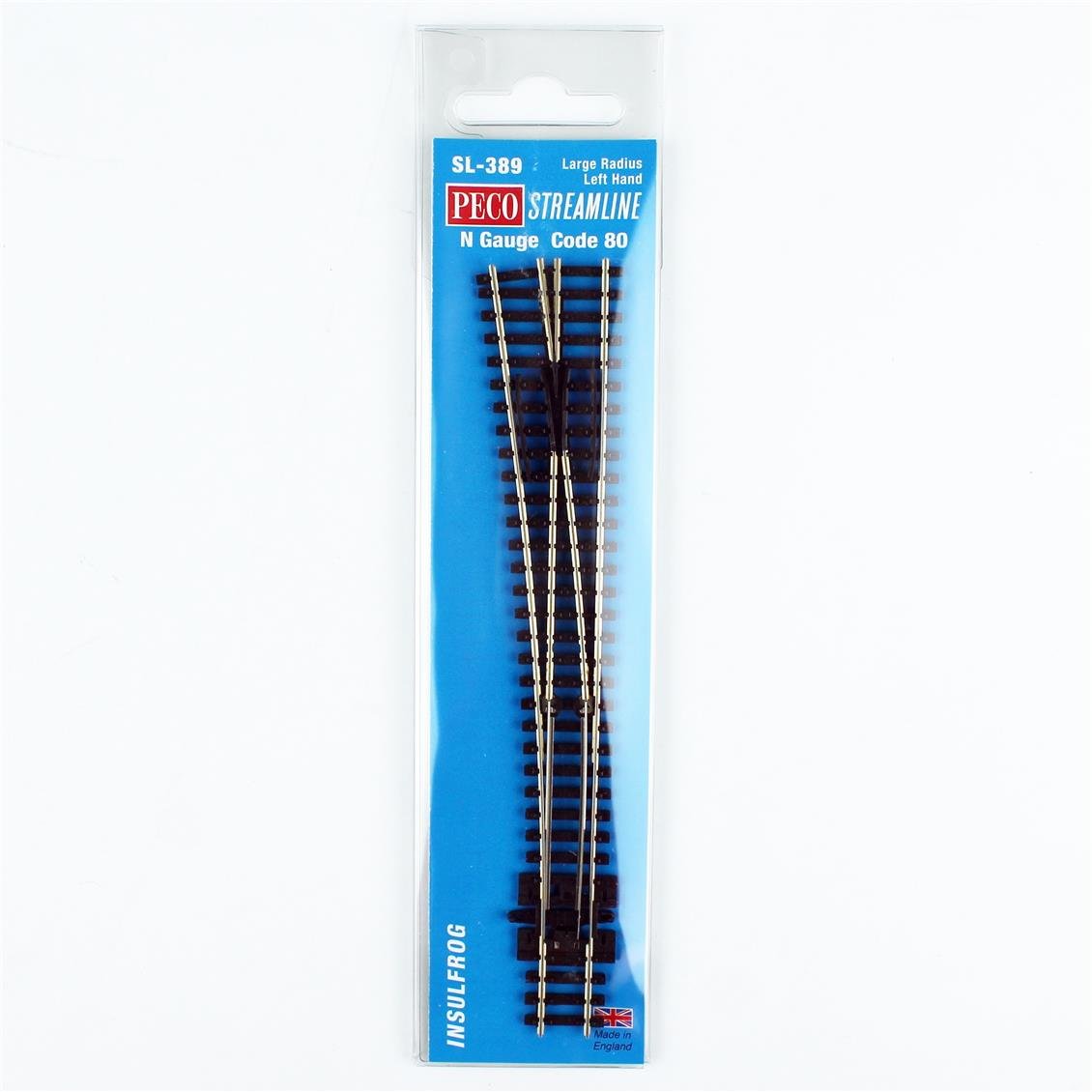 Peco SL-389 Code 80 1/160 Ölçek, 914 mm. Çap, Geniş Açı Sol Makas, Model Tren Rayı