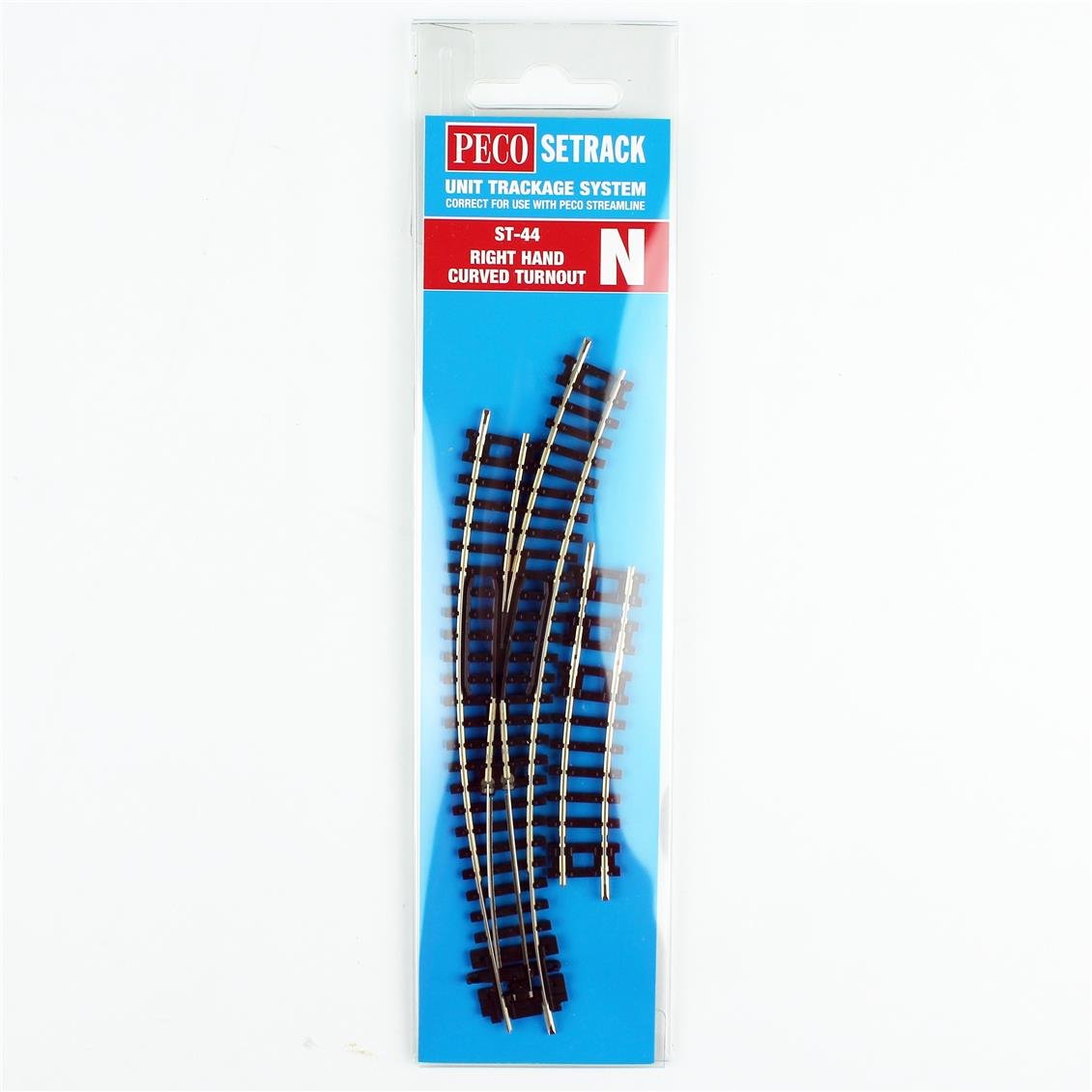 Peco ST-44 Code 80 1/160 Ölçek, 156 mm. Çap, Sağa Dönüşlü Makas, Model Tren Rayı