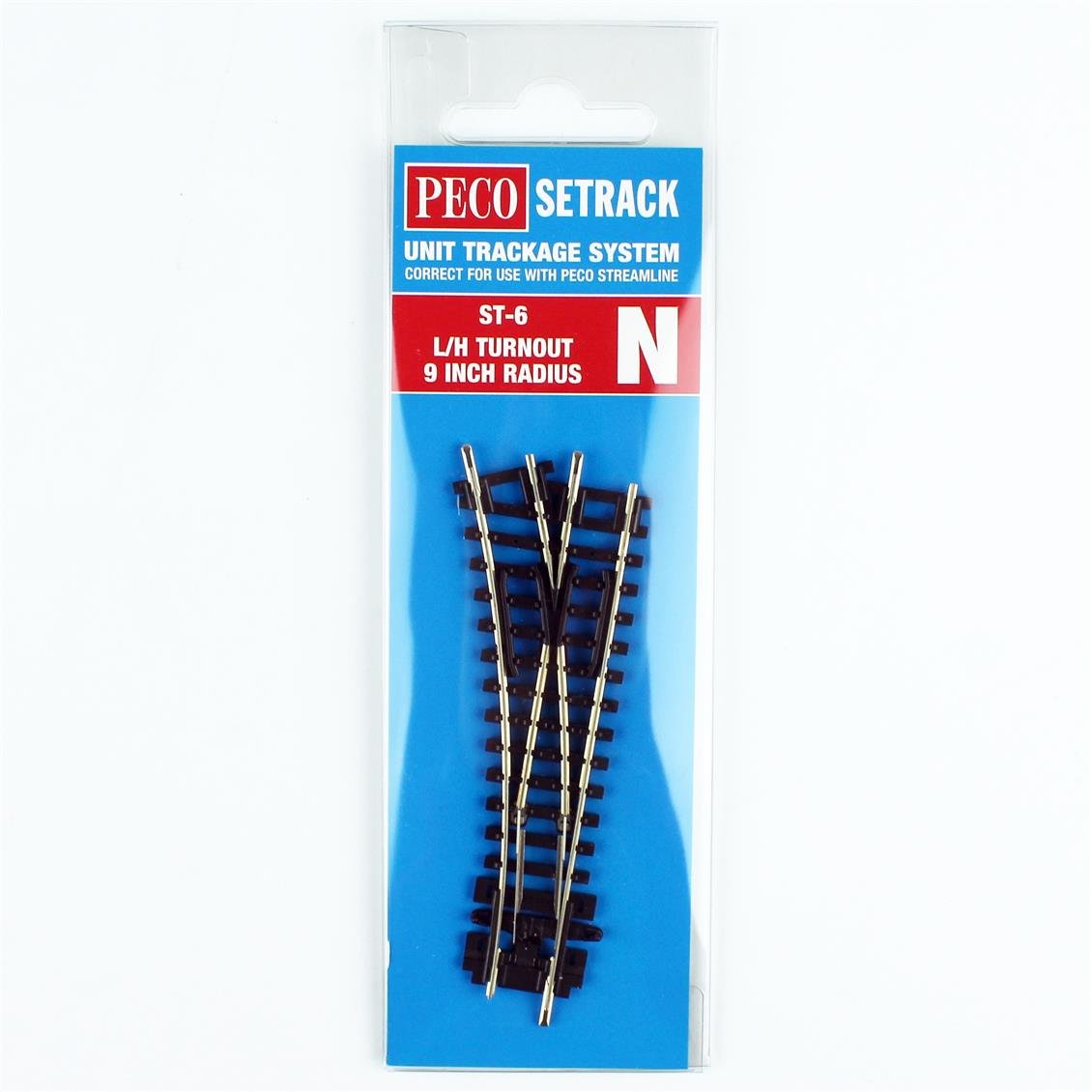 Peco ST-6 Code 80 1/160 Ölçek, 228 mm. Çap, Sol Makas, Model Tren Rayı