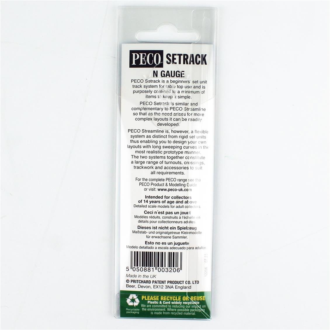 Peco ST-6 Code 80 1/160 Ölçek, 228 mm. Çap, Sol Makas, Model Tren Rayı