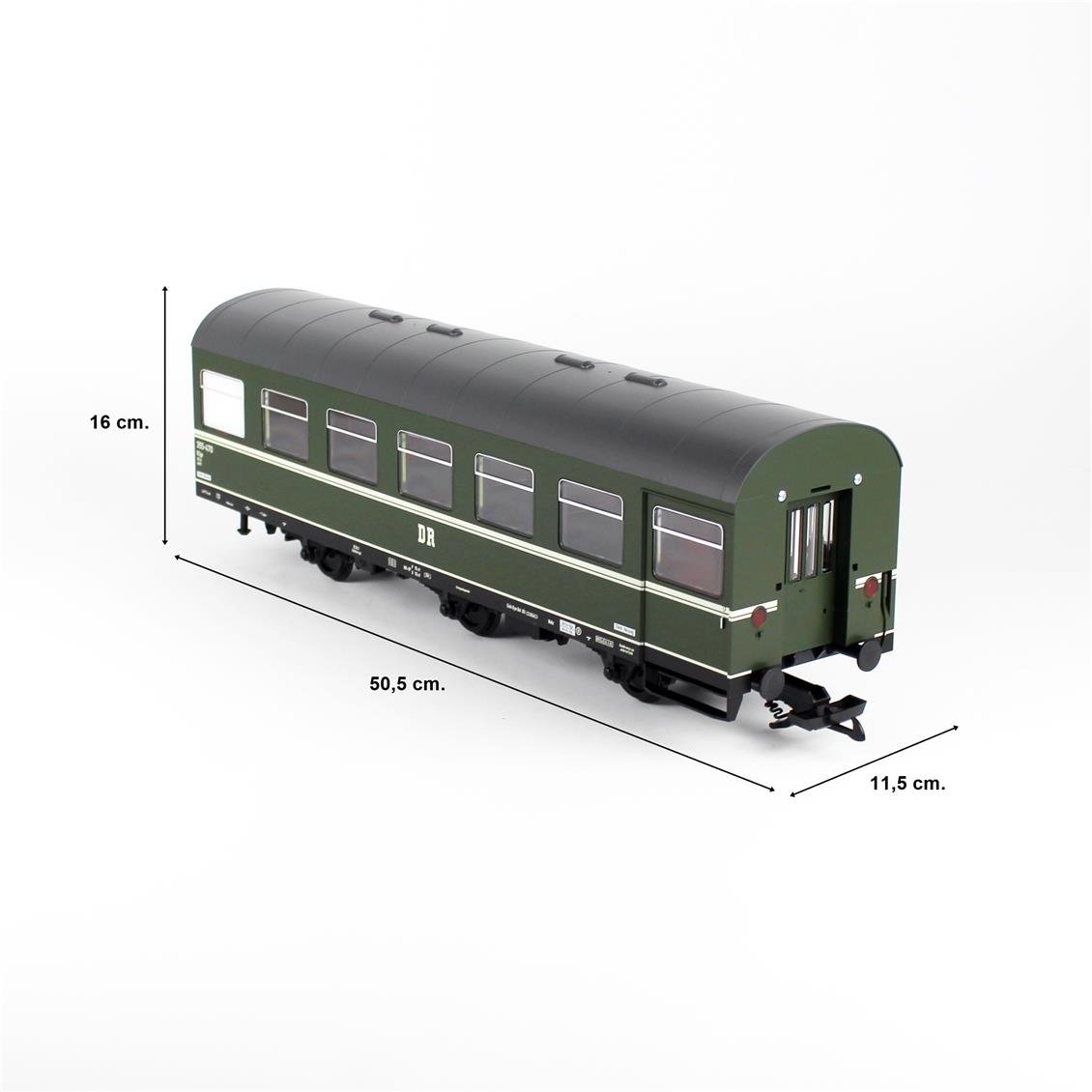 Piko 37684 1/22,5 Ölçek, DR III, 3 Akslı (REKO), Model Tren Yolcu Vagonu