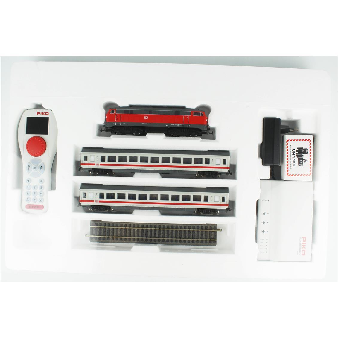 Piko 59014 1/87 Ölçek, SmartControl WLAN, 218 Dizel Loko ve 185 Elektrikli Loko, 2 Yolcu, 3 Yük Vagonu, DB AG 6.Dönem, Güç Kayn