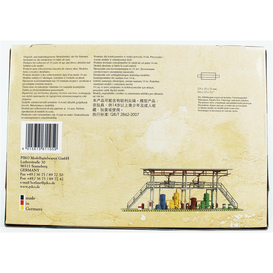 Piko 61105 1/87 Ölçek, Tanker Vagonlara Dolum İstasyonu, Plastik Model Kiti