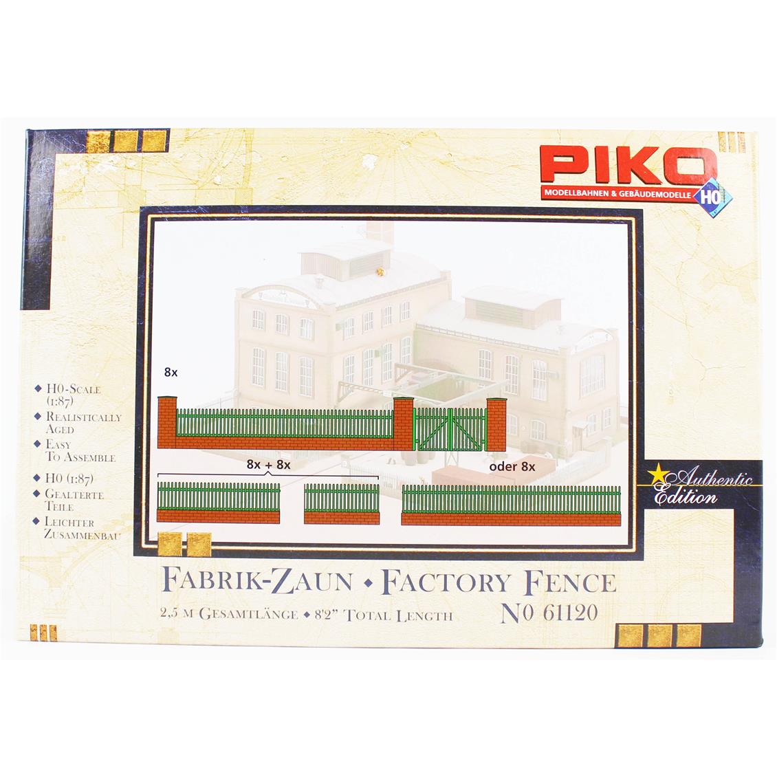 Piko 61120 1/87 Ölçek, Cam Fabrikası Etrafı Çit Duvarı, Plastik Model Kiti