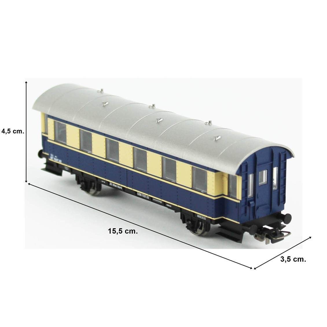 Piko (Hobby) 57636 1/87 Ölçek, BT 7037.02, OBB 4.Dönem, Model Tren Yolcu Vagonu