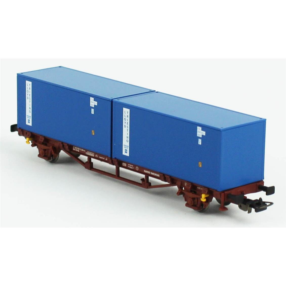 Piko (Hobby) 58755 1/87 Ölçek, 2x20 lik Konteynerli, FS 4.Dönem, Model Tren Yük Vagonu