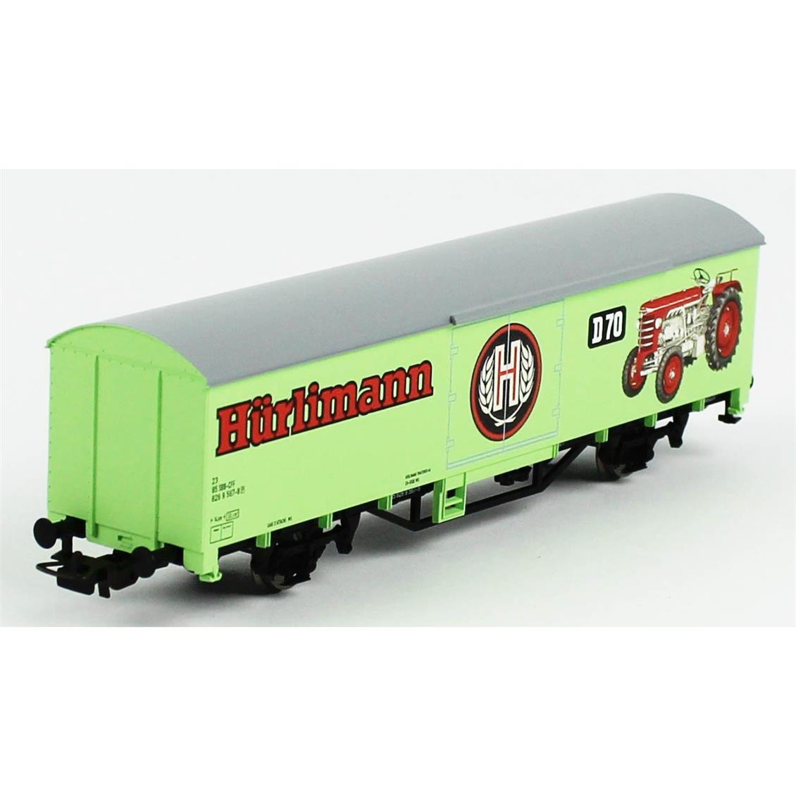 Piko (Hobby) 58799 1/87 Ölçek, Hürlimann Traktoren, Kapalı Kasa, SBB 6.Dönem, Model Tren Yük Vagonu