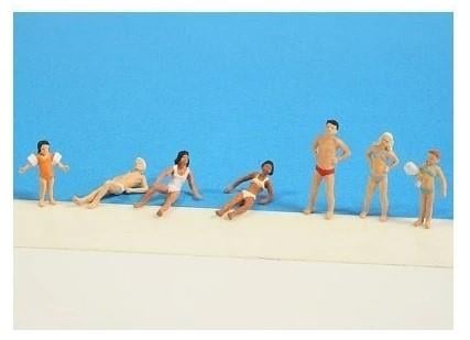 Preiser 10308 1/87 Ölçek, Güneşlenen Genç ve Çocuklar, Boyanmış Plastik Figürleri, 6 Adet