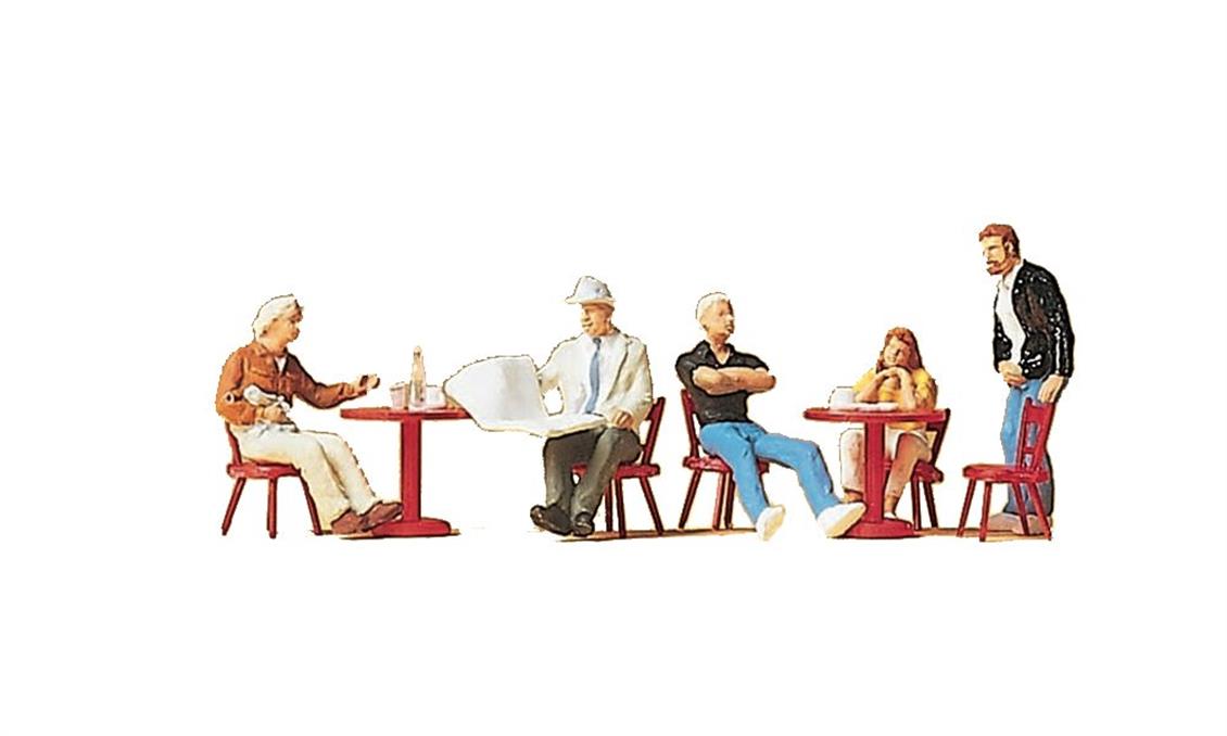 Preiser 10369 1/87 Ölçek kafede oturan insanlar Figürleri