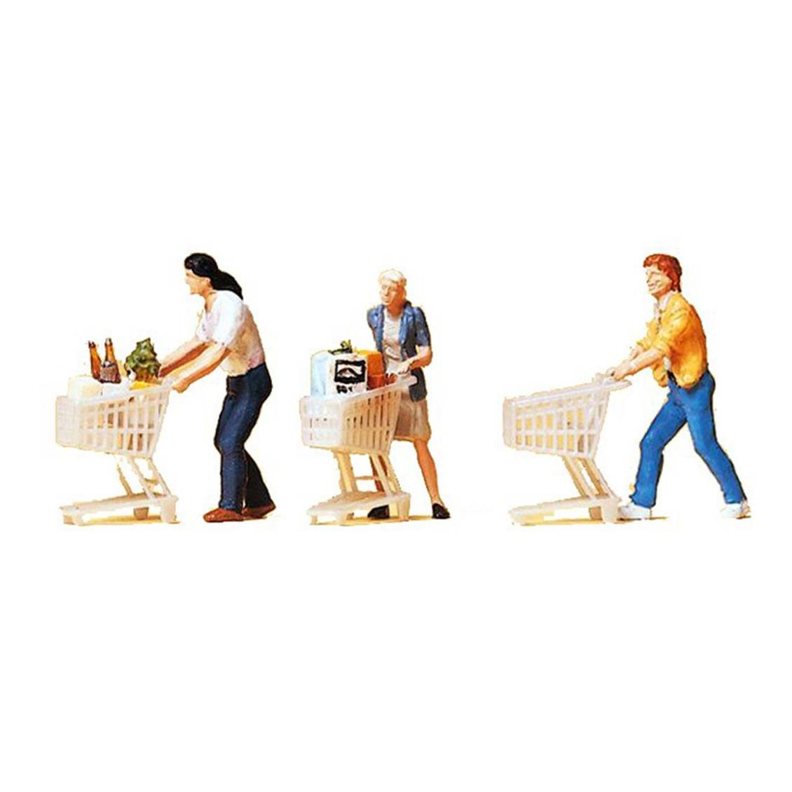Preiser 10488 1/87 Ölçek müşteriler ve alış-veriş arabaları Figürleri