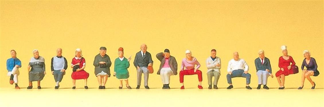 Preiser 10524 1/87 Ölçek sitzende reisende. 14 figuren Figürleri