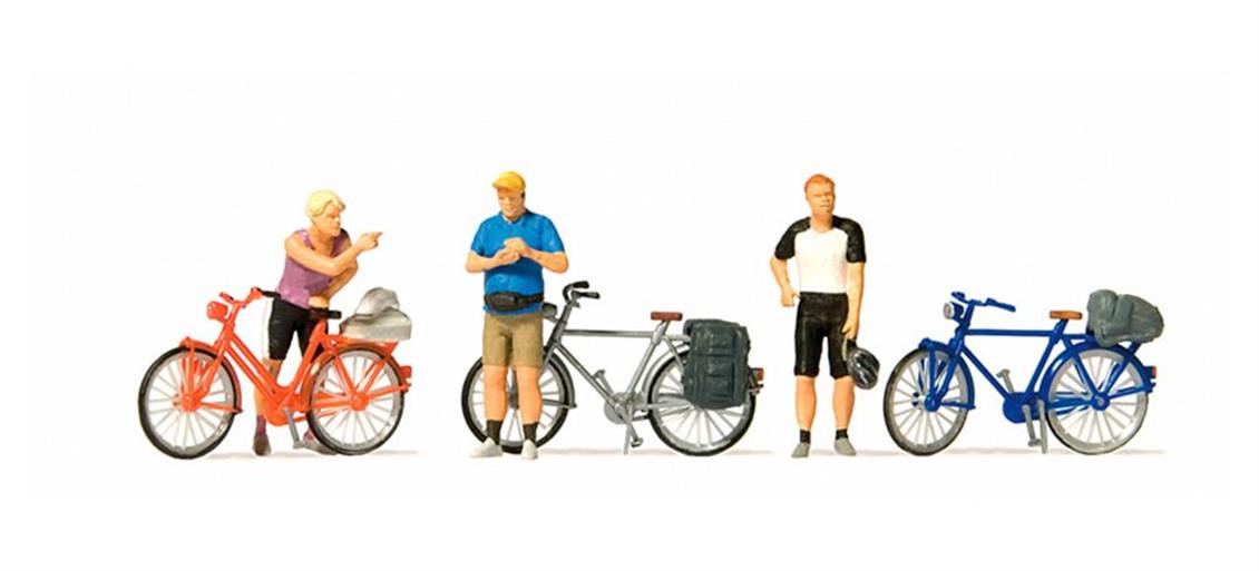 Preiser 10644 1/87 Ölçek stehende radfahrer in sportli Figürleri