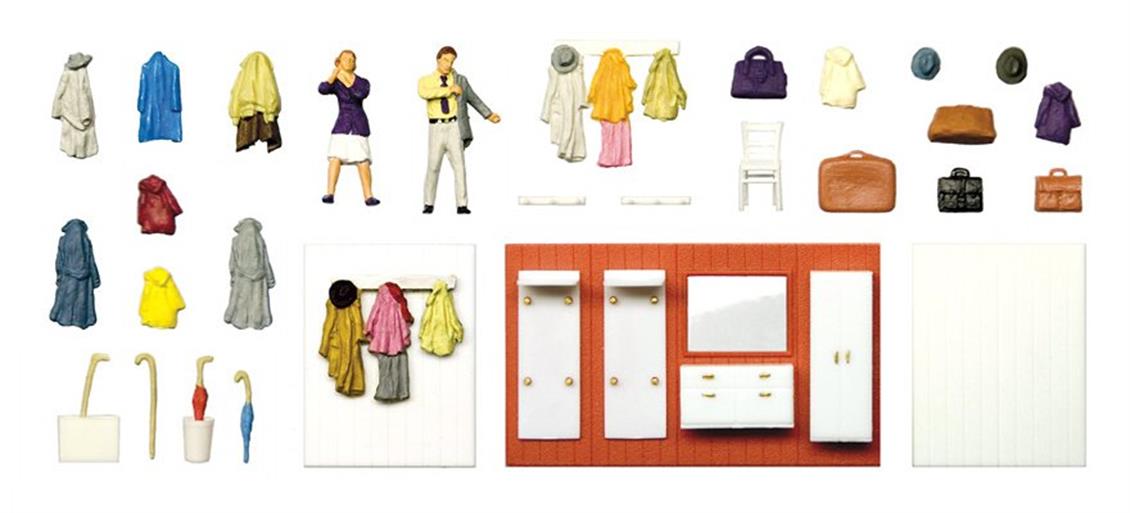 Preiser 10658 1/87 Ölçek beim anziehen. garderobeneinr Figürleri