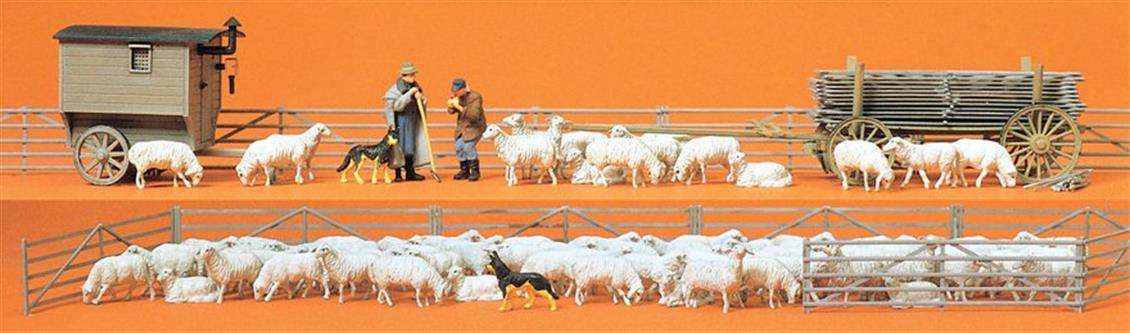 Preiser 13003 1/87 Ölçek koyun çiftliği Figürleri