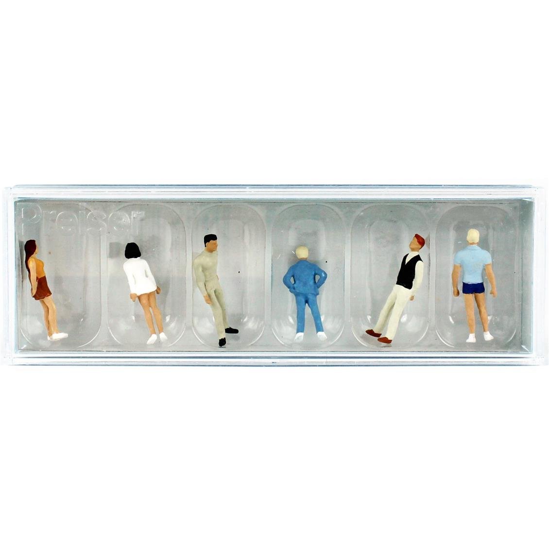 Preiser 14003 1/87 Ölçek, Kızlar ve Erkekler, Boyanmış Plastik Figürleri, 6 Adet