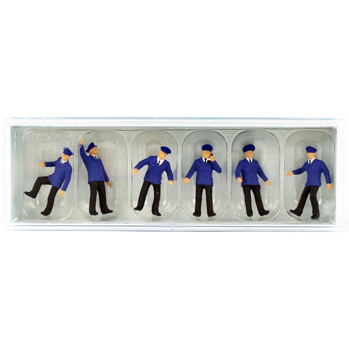 Preiser 14007 1/87 Ölçek, DB İstasyon Görevlileri, Boyanmış Plastik Figürleri, 6 Adet