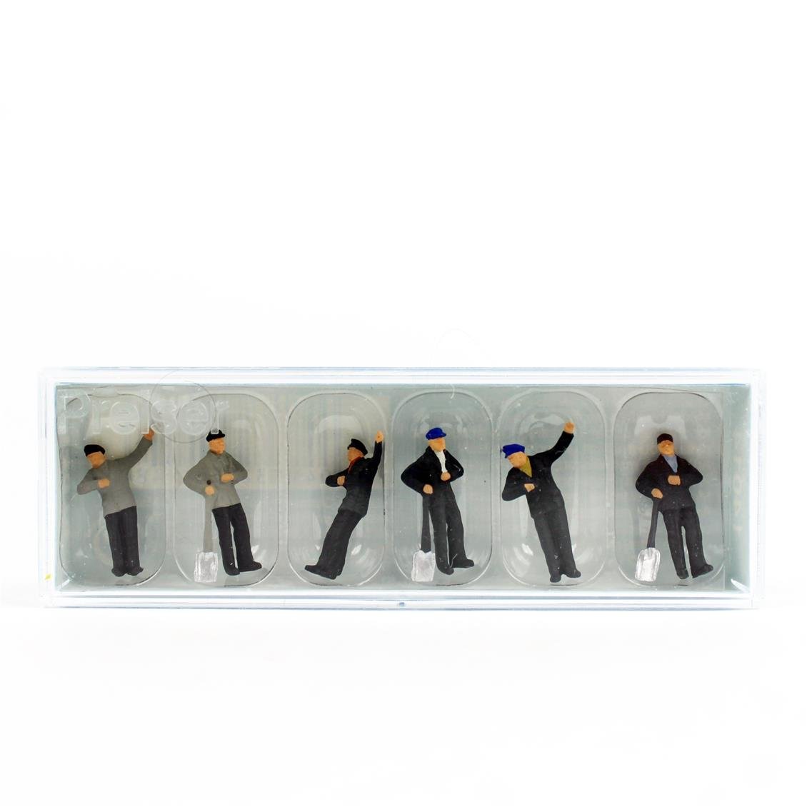 Preiser 14014 1/87 Ölçek, Buharlı Lokomotif Personeli, Boyanmış Plastik Figürleri, 6 Adet