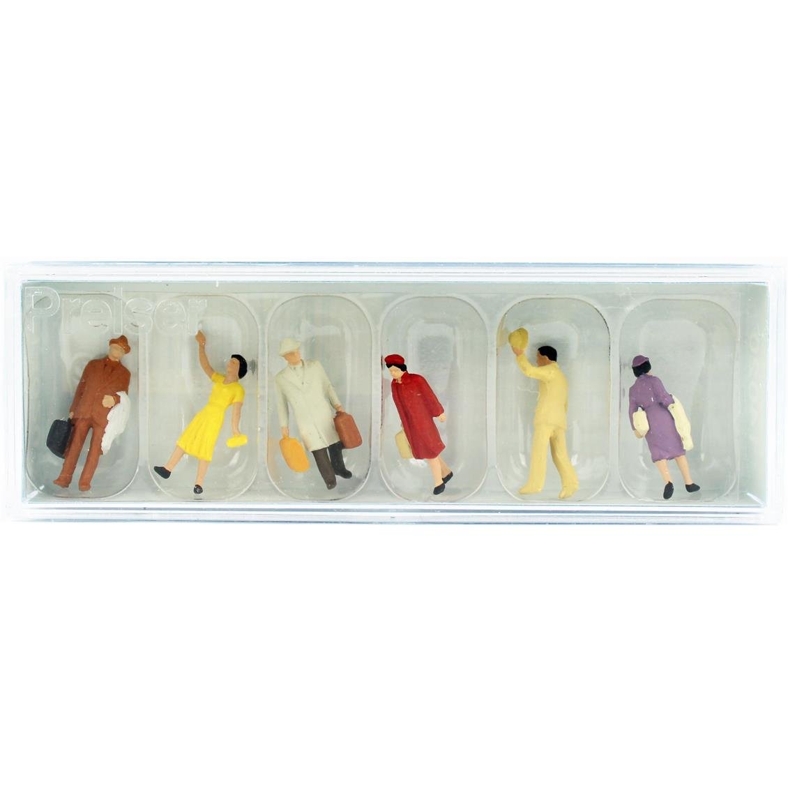 Preiser 14020 1/87 Ölçek, Uğurlayan Yolcular, Boyanmış Plastik Figürleri, 6 Adet